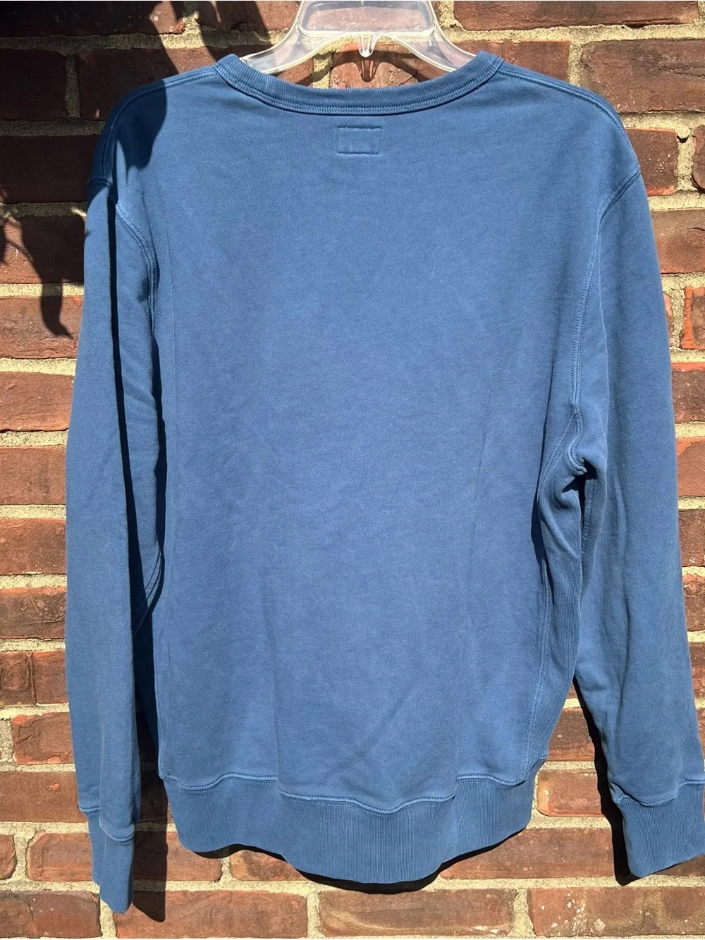J. Crew Reverse French Terry Crewneck Sweatshirt Sz L Slate Blue 100% Cotton